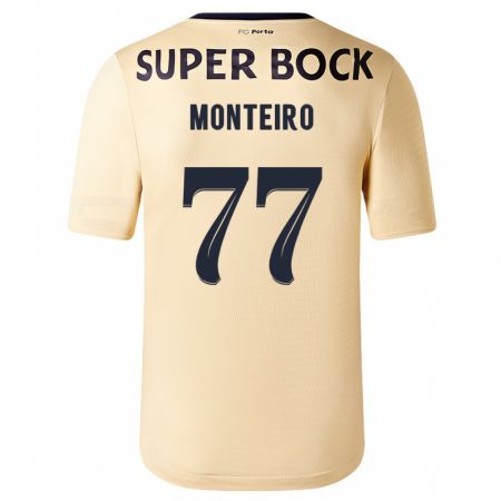 Kandiny Uomo Maglia Rui Monteiro #77 Beige-Dorato Kit Gara Away 2023/24 Maglietta