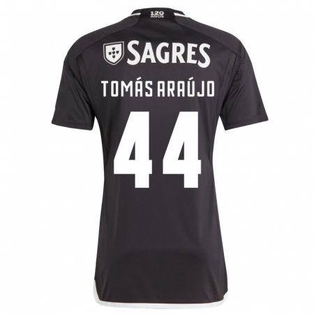 Kandiny Uomo Maglia Tomás Araújo #44 Nero Kit Gara Away 2023/24 Maglietta