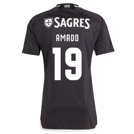 Kandiny Uomo Maglia Catarina Amado #19 Nero Kit Gara Away 2023/24 Maglietta