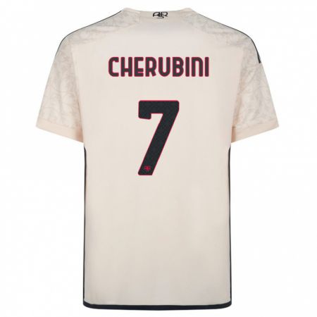 Kandiny Uomo Maglia Luigi Cherubini #7 Bianco Blu Kit Gara Away 2023/24 Maglietta