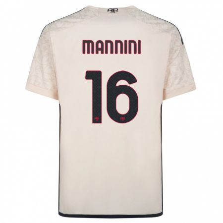 Kandiny Uomo Maglia Mattia Mannini #16 Bianco Blu Kit Gara Away 2023/24 Maglietta