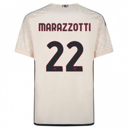 Kandiny Uomo Maglia Fabrizio Marazzotti #22 Bianco Blu Kit Gara Away 2023/24 Maglietta