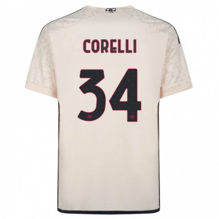 Kandiny Uomo Maglia Alice Corelli #34 Bianco Blu Kit Gara Away 2023/24 Maglietta