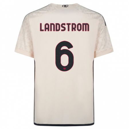 Kandiny Uomo Maglia Elin Landstrom #6 Bianco Blu Kit Gara Away 2023/24 Maglietta