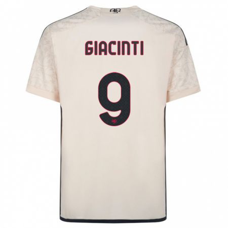 Kandiny Uomo Maglia Valentina Giacinti #9 Bianco Blu Kit Gara Away 2023/24 Maglietta