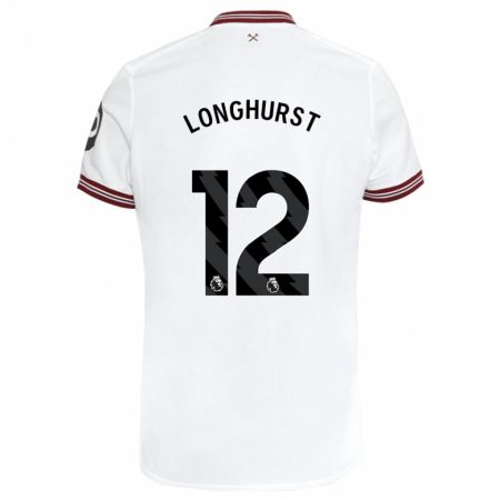 Kandiny Donna Maglia Kate Longhurst #12 Bianco Kit Gara Away 2023/24 Maglietta