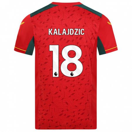 Kandiny Donna Maglia Sasa Kalajdzic #18 Rosso Kit Gara Away 2023/24 Maglietta