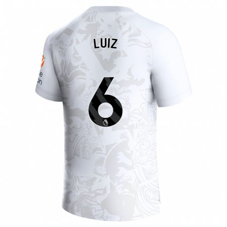 Kandiny Dames Douglas Luiz #6 Wit Uitshirt Uittenue 2023/24 T-Shirt België