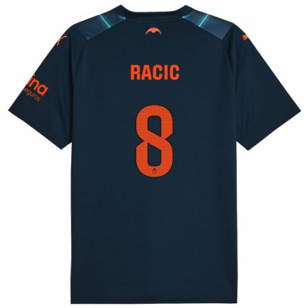 Kandiny Dames Uros Racic #8 Marineblauw Uitshirt Uittenue 2023/24 T-Shirt België