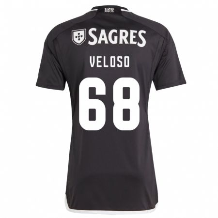 Kandiny Donna Maglia João Veloso #68 Nero Kit Gara Away 2023/24 Maglietta