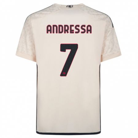 Kandiny Donna Maglia Andressa #7 Bianco Blu Kit Gara Away 2023/24 Maglietta