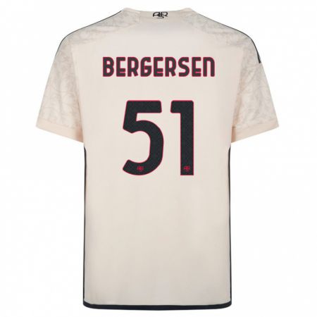 Kandiny Donna Maglia Mina Bergersen #51 Bianco Blu Kit Gara Away 2023/24 Maglietta