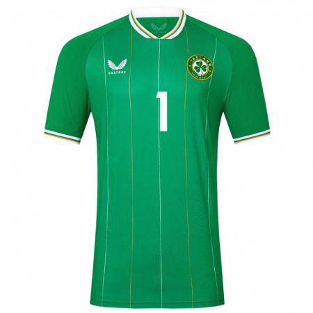 Kandiny Bambino Maglia Irlanda Tiernan Brooks #1 Verde Kit Gara Home 24-26 Maglietta