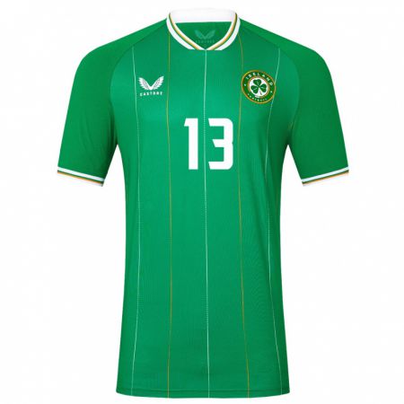 Kandiny Niño Camiseta Irlanda Alannah Mcevoy #13 Verde 1ª Equipación 24-26 La Camisa