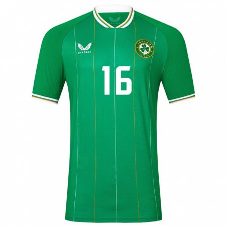 Kandiny Bambino Maglia Irlanda Grace Moloney #16 Verde Kit Gara Home 24-26 Maglietta