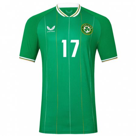 Kandiny Bambino Maglia Irlanda Jason Knight #17 Verde Kit Gara Home 24-26 Maglietta