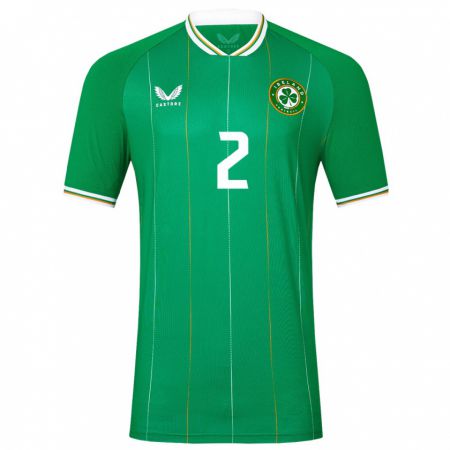 Kandiny Bambino Maglia Irlanda James Roche #2 Verde Kit Gara Home 24-26 Maglietta