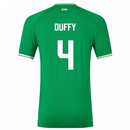 Kandiny Niño Camiseta Irlanda Shane Duffy #4 Verde 1ª Equipación 24-26 La Camisa