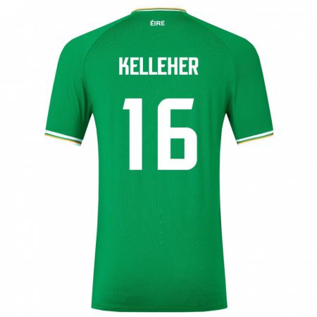 Kandiny Kinder Irische Caoimhín Kelleher #16 Grün Heimtrikot Trikot 24-26 T-Shirt Österreich