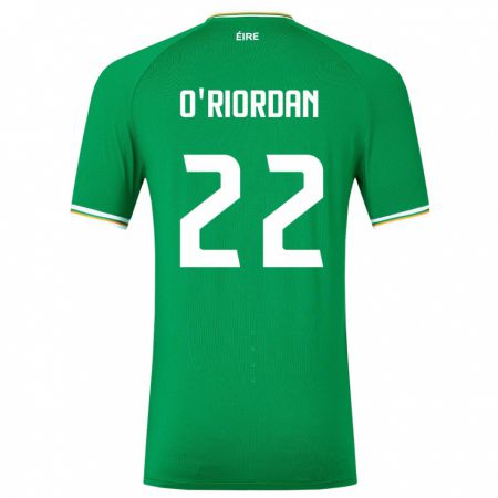 Kandiny Bambino Maglia Irlanda Connor O'riordan #22 Verde Kit Gara Home 24-26 Maglietta