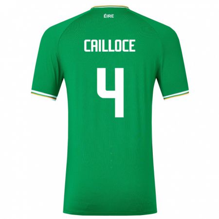 Kandiny Bambino Maglia Irlanda Luca Cailloce #4 Verde Kit Gara Home 24-26 Maglietta