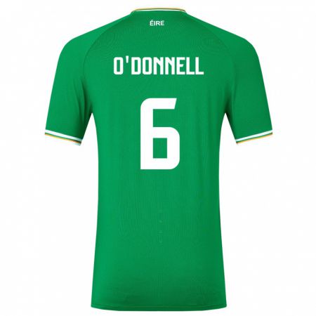 Kandiny Kinderen Ierland Luke O'donnell #6 Groente Thuisshirt Thuistenue 24-26 T-Shirt