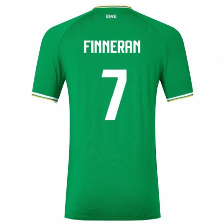 Kandinyキッズアイルランド島Rory Finneran#7緑ホームシャツ24-26ジャージーユニフォーム