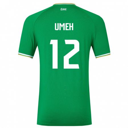 Kandiny Bambino Maglia Irlanda Jaden Umeh #12 Verde Kit Gara Home 24-26 Maglietta