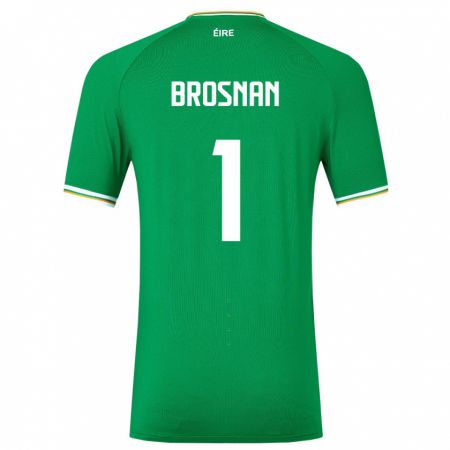 Kandiny Bambino Maglia Irlanda Courtney Brosnan #1 Verde Kit Gara Home 24-26 Maglietta