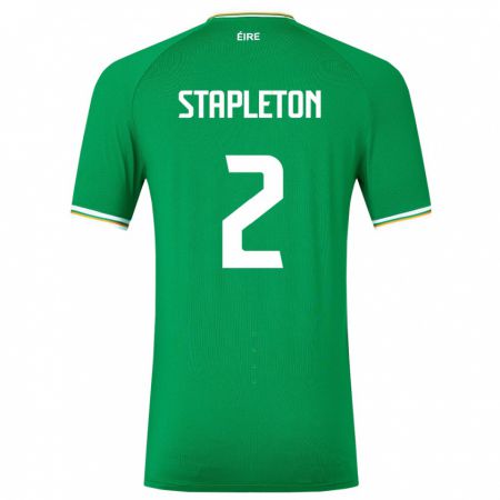 Kandiny Bambino Maglia Irlanda Jessie Stapleton #2 Verde Kit Gara Home 24-26 Maglietta