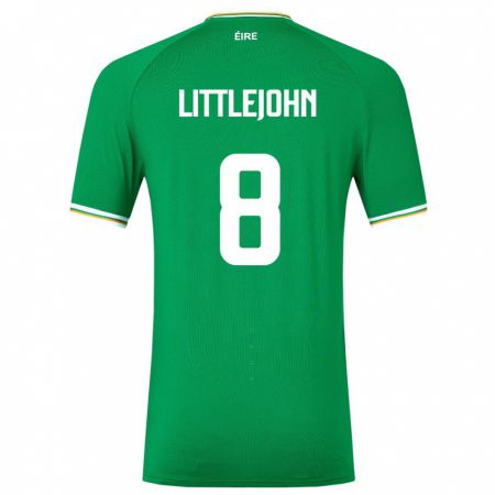 Kandiny Bambino Maglia Irlanda Ruesha Littlejohn #8 Verde Kit Gara Home 24-26 Maglietta