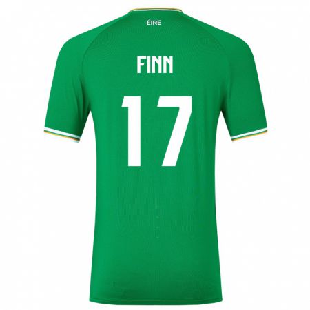 Kandiny Niño Camiseta Irlanda Jamie Finn #17 Verde 1ª Equipación 24-26 La Camisa