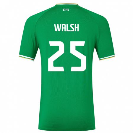 Kandiny Bambino Maglia Irlanda Megan Walsh #25 Verde Kit Gara Home 24-26 Maglietta