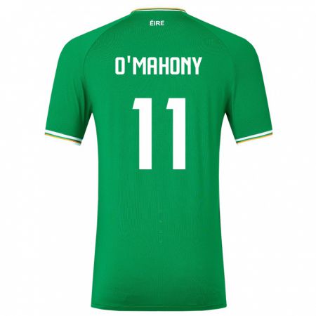 Kandiny Bambino Maglia Irlanda Éabha O'mahony #11 Verde Kit Gara Home 24-26 Maglietta