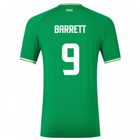 Kandiny Niño Camiseta Irlanda Amber Barrett #9 Verde 1ª Equipación 24-26 La Camisa