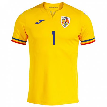 Kandiny Niño Camiseta Rumania Robert Popa #1 Amarillo 1ª Equipación 24-26 La Camisa México