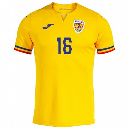 Kandiny Kinderen Roemenië Ioana Bălăceanu #16 Geel Thuisshirt Thuistenue 24-26 T-Shirt België