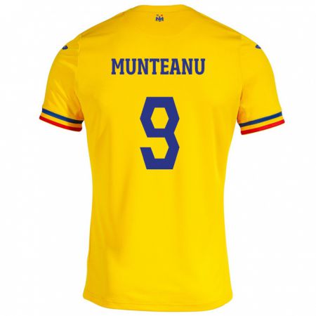 Kandiny Kinderen Roemenië Louis Munteanu #9 Geel Thuisshirt Thuistenue 24-26 T-Shirt België