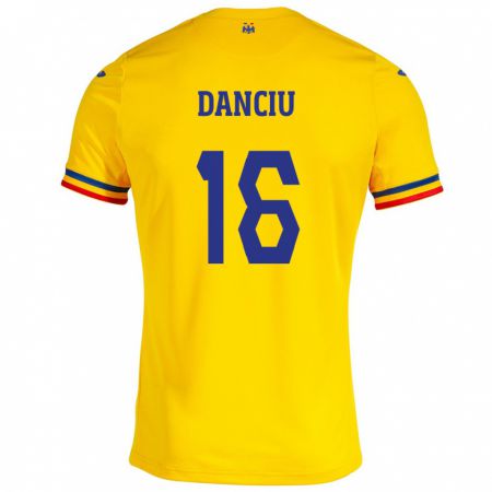 Kandiny Niño Camiseta Rumania Marian Danciu #16 Amarillo 1ª Equipación 24-26 La Camisa México