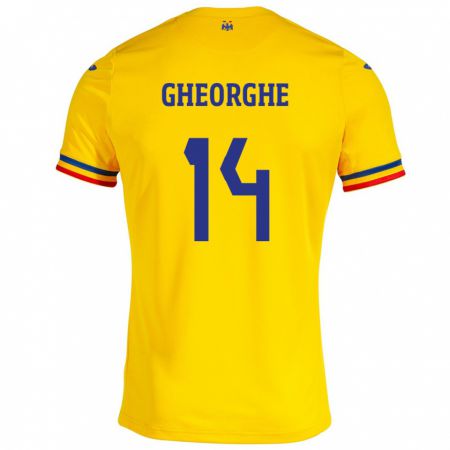 Kandiny Bambino Maglia Romania Costyn Gheorghe #14 Giallo Kit Gara Home 24-26 Maglietta