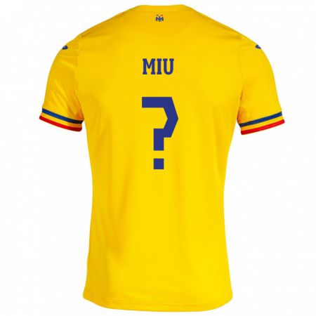 Kandiny Bambino Maglia Romania Denis Miu #0 Giallo Kit Gara Home 24-26 Maglietta