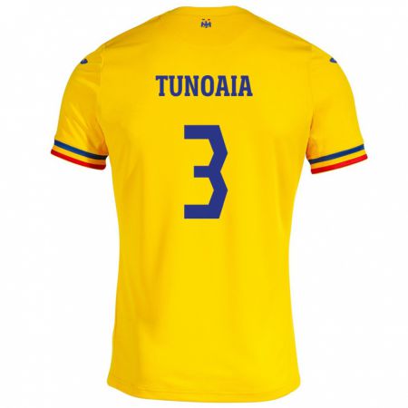 Kandiny Kinder Rumänische Alexandra Tunoaia #3 Gelb Heimtrikot Trikot 24-26 T-Shirt Österreich