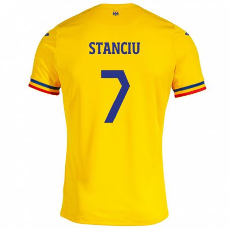 Kandiny Bambino Maglia Romania Ana Maria Stanciu #7 Giallo Kit Gara Home 24-26 Maglietta