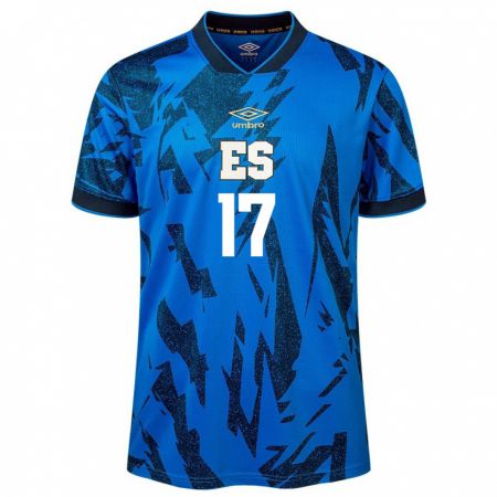 Kandiny Kinderen El Salvador Eduardo Rivas #17 Blauw Thuisshirt Thuistenue 24-26 T-Shirt België