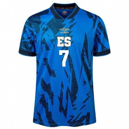 Kandiny Kinder El Salvador Danielle Fuentes #7 Blau Heimtrikot Trikot 24-26 T-Shirt Österreich