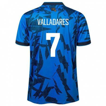 Kandiny Kinder El Salvador Jefferson Valladares #7 Blau Heimtrikot Trikot 24-26 T-Shirt Österreich