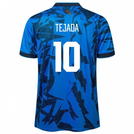 Kandiny Bambino Maglia El Salvador Rafael Tejada #10 Blu Kit Gara Home 24-26 Maglietta