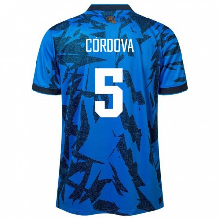 Kandiny Kinder El Salvador Edwin Córdova #5 Blau Heimtrikot Trikot 24-26 T-Shirt Österreich