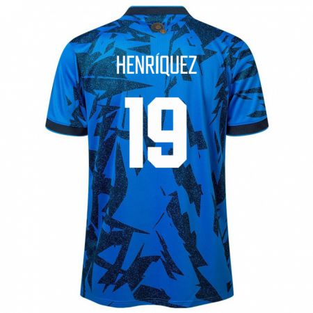 Kandiny Kinder El Salvador Alejandro Henríquez #19 Blau Heimtrikot Trikot 24-26 T-Shirt Österreich