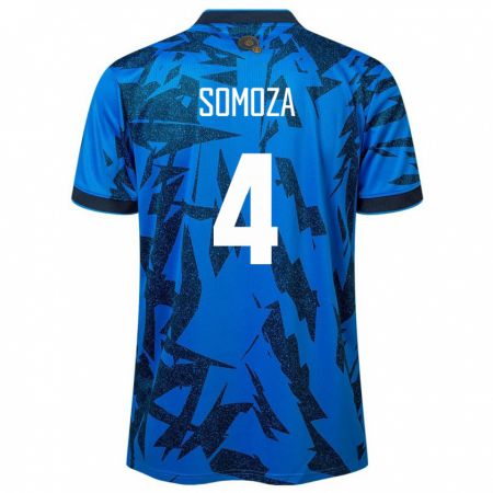 Kandiny Bambino Maglia El Salvador Néstor Somoza #4 Blu Kit Gara Home 24-26 Maglietta